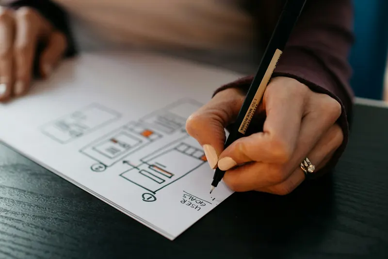 Designer criando layout de interface